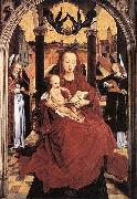Hans Memling Virgin and Child Enthroned with two Musical Angels oil